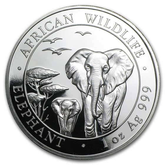 2015 Somalia 1 oz Silver Elephant BU