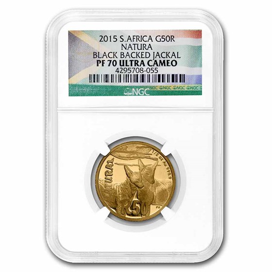 2015 South Africa 1/2 oz Gold Natura Jackal PF-70 NGC 2015 South Africa 1/2 oz Gold Natura Jackal PF-70 NGC