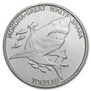 2015 Tokelau 1 oz Silver $5 Mokoha Great White Shark (Abrasions)