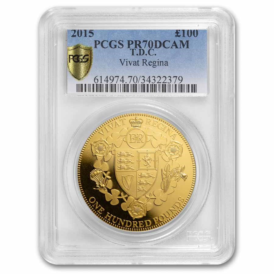 2015 Tristan Da Cunha 1 oz Gold Vivat Regina Birthday PR-70 PCGS