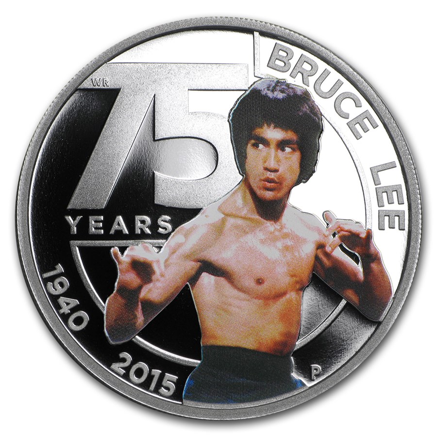 2015 Tuvalu 1 oz Silver Colorized Bruce Lee Proof