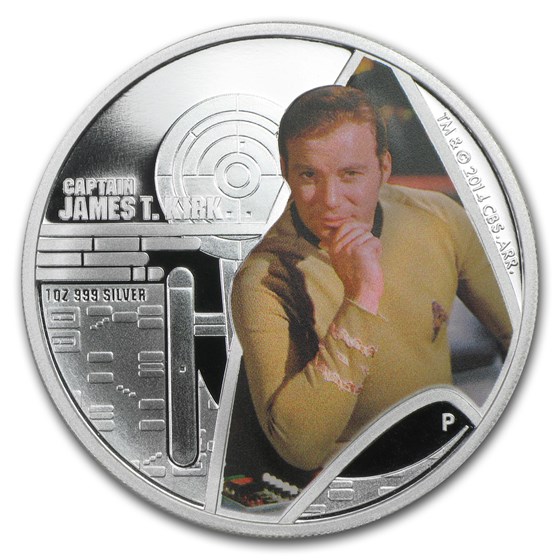 2015 Tuvalu 1 oz Silver Star Trek Colored Proof (Captain Kirk) 2015 Tuvalu 1 oz Silver Star Trek Colored Proof (Captain Kirk)