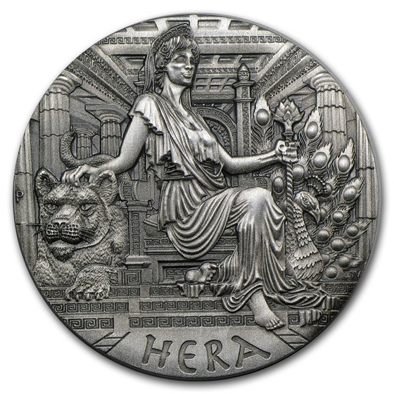 2015 Tuvalu 2 oz Ag Goddesses of Olympus Hera BU (HR, Antiqued) 2015 Tuvalu 2 oz Ag Goddesses of Olympus Hera BU (HR, Antiqued)