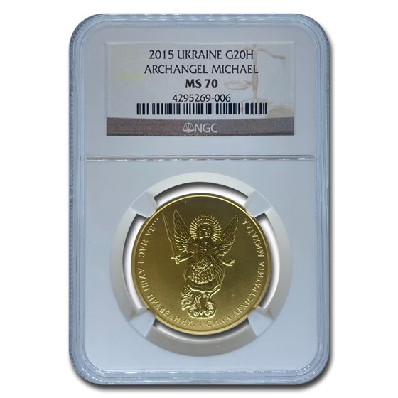 2015 Ukraine 1 oz Gold Archangel Michael MS-70 NGC 2015 Ukraine 1 oz Gold Archangel Michael MS-70 NGC