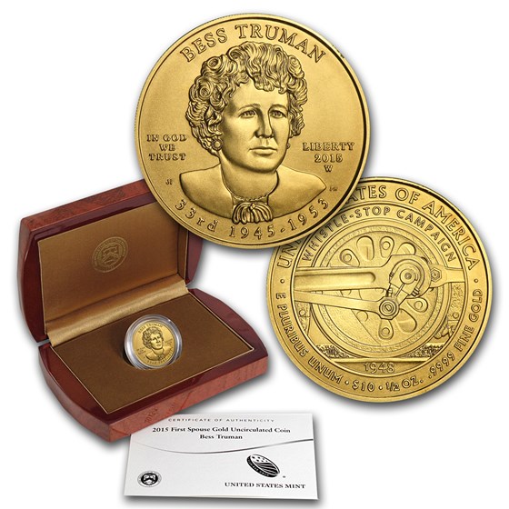 2015-W 1/2 oz Gold Bess Truman BU (w/Box & COA) 2015-W 1/2 oz Gold Bess Truman BU (w/Box & COA)