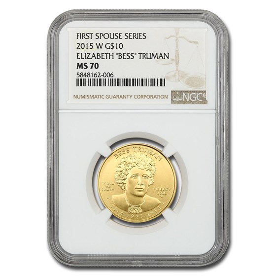2015-W 1/2 oz Gold Bess Truman MS-70 NGC 2015-W 1/2 oz Gold Bess Truman MS-70 NGC