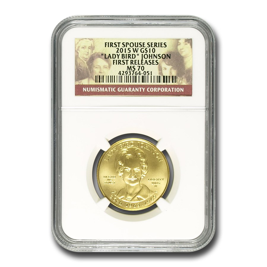 2015-W 1/2 oz Gold "Lady Bird" Johnson MS-70 NGC (ER)