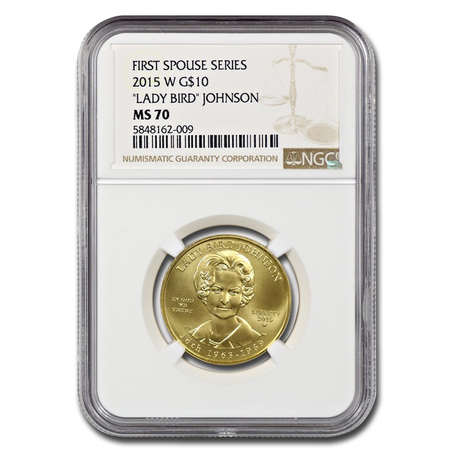 2015-W 1/2 oz Gold "Lady Bird" Johnson MS-70 NGC