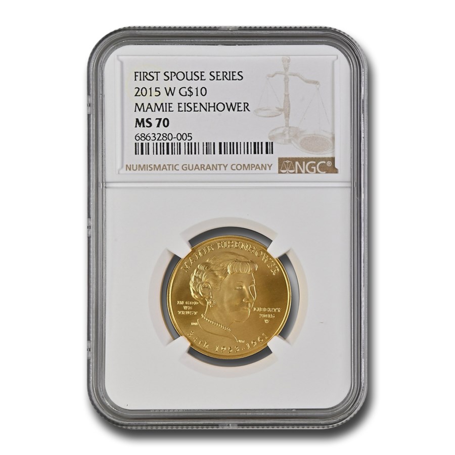 2015-W 1/2 oz Gold Mamie Eisenhower MS-70 NGC