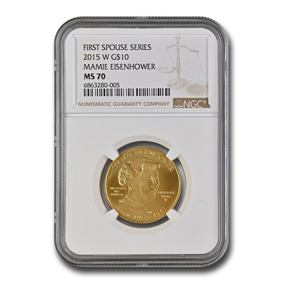 2015-W 1/2 oz Gold Mamie Eisenhower MS-70 NGC 2015-W 1/2 oz Gold Mamie Eisenhower MS-70 NGC