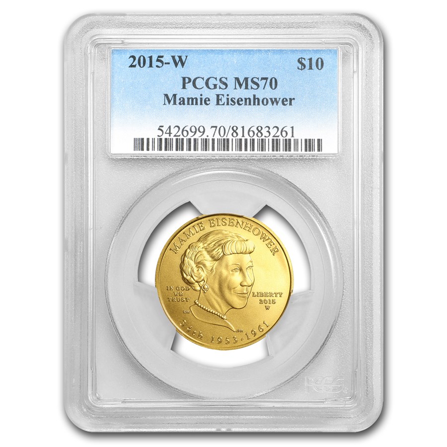 2015-W 1/2 oz Gold Mamie Eisenhower MS-70 PCGS
