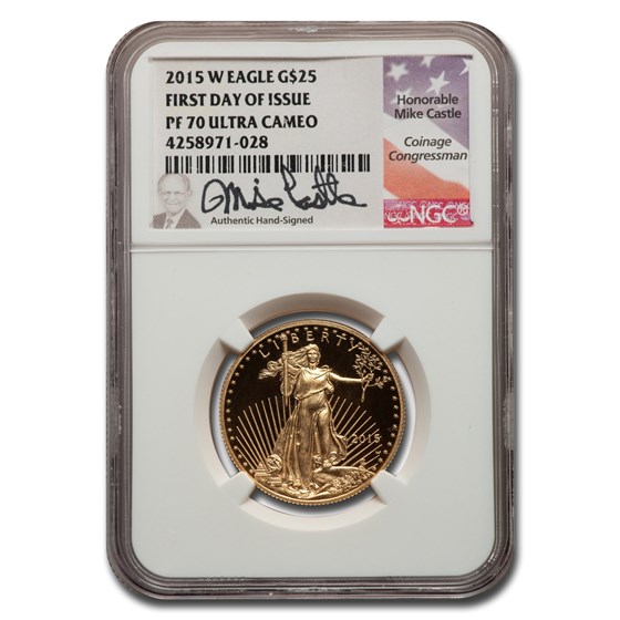 2015-W 1/2 oz Proof American Gold Eagle PF-70 NGC (FDI Castle) 2015-W 1/2 oz Proof American Gold Eagle PF-70 NGC (FDI Castle)