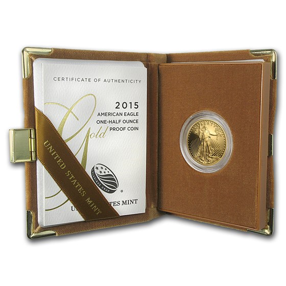 2015-W 1/2 oz Proof American Gold Eagle (w/Box & COA)