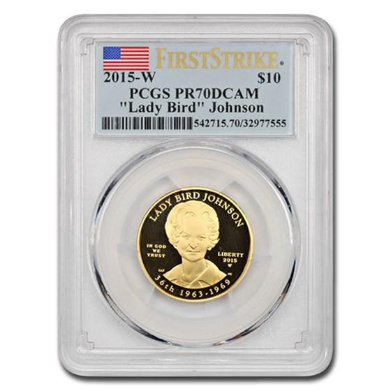 2015-W 1/2 oz Proof Gold Lady Bird Johnson PR-70 PCGS (FS) 2015-W 1/2 oz Proof Gold Lady Bird Johnson PR-70 PCGS (FS)