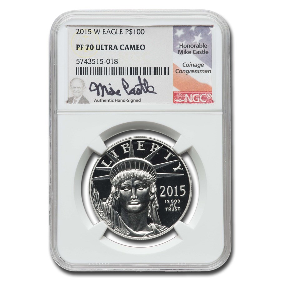 2015-W 1 oz Proof American Platinum Eagle PF-70 NGC (Castle)