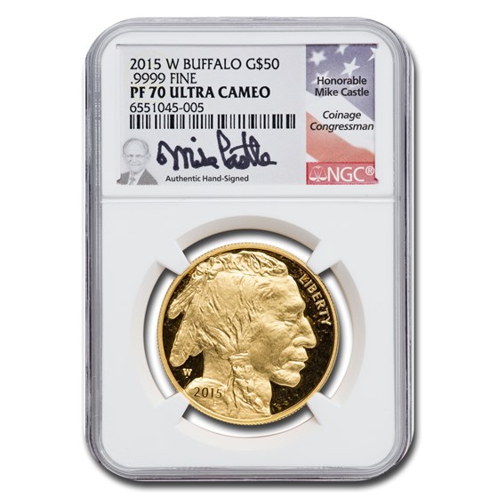 2015-W 1 oz Proof Gold Buffalo PF-70 NGC (Castle) 2015-W 1 oz Proof Gold Buffalo PF-70 NGC (Castle)