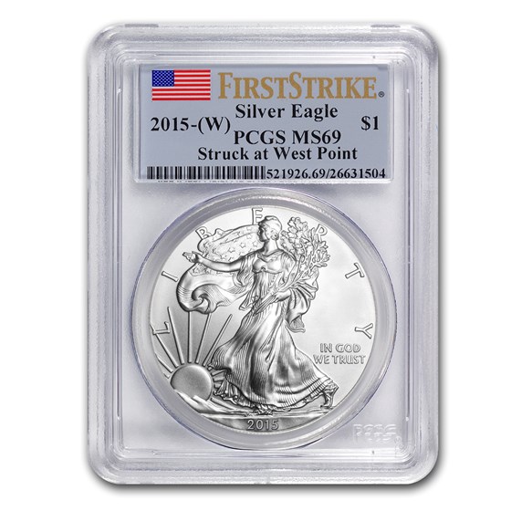 2015 (W) American Silver Eagle MS-69 PCGS (FirstStrike®) 2015 (W) American Silver Eagle MS-69 PCGS (FirstStrike®)