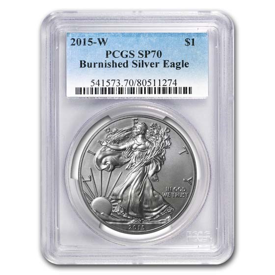2015-W Burnished American Silver Eagle SP-70 PCGS 2015-W Burnished American Silver Eagle SP-70 PCGS