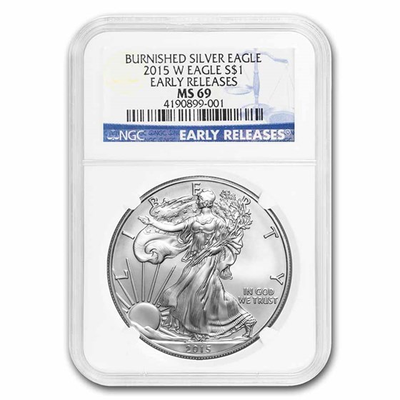 2015-W Burnished American Silver Eagle SP/MS-69 NGC 2015-W Burnished American Silver Eagle SP/MS-69 NGC