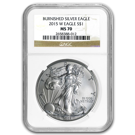 2015-W Burnished Silver Eagle MS-70 NGC 2015-W Burnished Silver Eagle MS-70 NGC