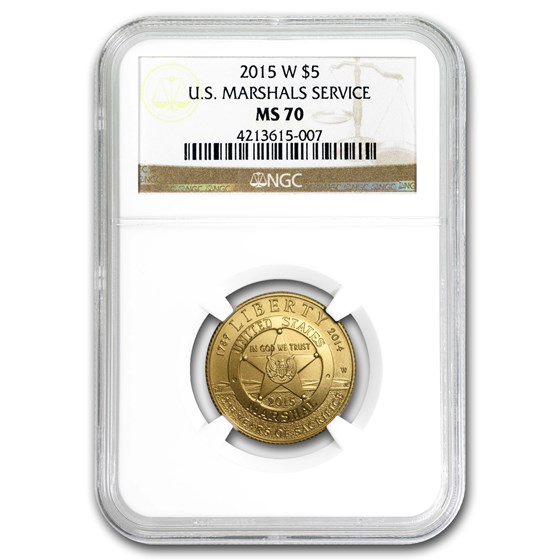 2015-W Gold $5 Commem U.S. Marshals Service MS-70 NGC 2015-W Gold $5 Commem U.S. Marshals Service MS-70 NGC