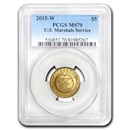 2015-W Gold $5 Commem U.S. Marshals Service MS-70 PCGS
