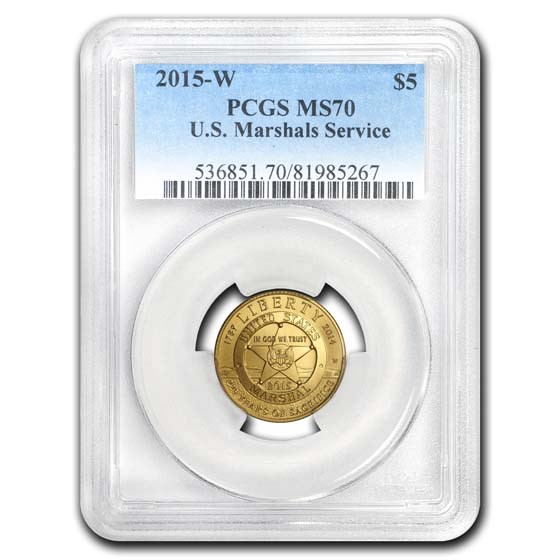 2015-W Gold $5 Commem U.S. Marshals Service MS-70 PCGS