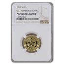 2015-W Gold $5 Commem U.S. Marshals Service PF-70 NGC