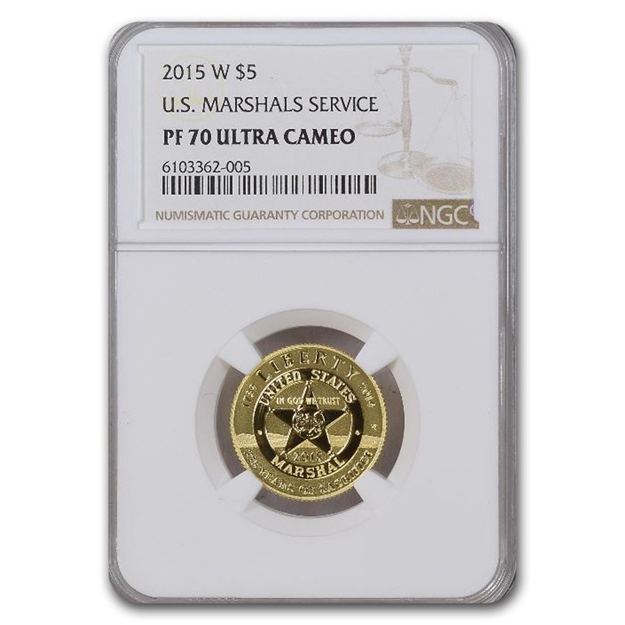 2015-W Gold $5 Commem U.S. Marshals Service PF-70 NGC