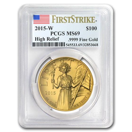 2015-W High Relief American Liberty Gold MS-69 PCGS (FS) 2015-W High Relief American Liberty Gold MS-69 PCGS (FS)