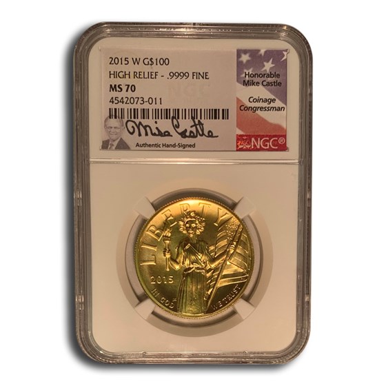 2015-W High Relief American Liberty Gold MS-70 NGC (Mike Castle) 2015-W High Relief American Liberty Gold MS-70 NGC (Mike Castle)