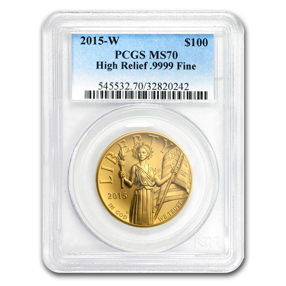 2015-W High Relief American Liberty Gold MS-70 PCGS 2015-W High Relief American Liberty Gold MS-70 PCGS