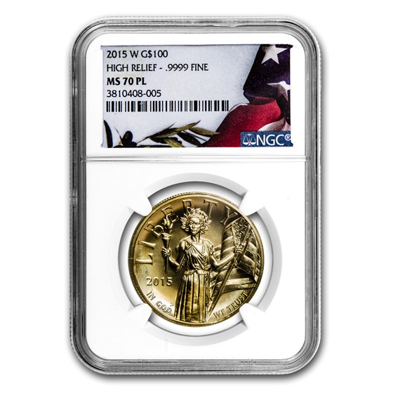 2015-W High Relief American Liberty Gold MS-70 PL NGC 2015-W High Relief American Liberty Gold MS-70 PL NGC