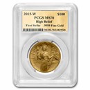 2015-W High Relief Liberty Gold MS-70 PCGS (FS, Gold Foil Label)