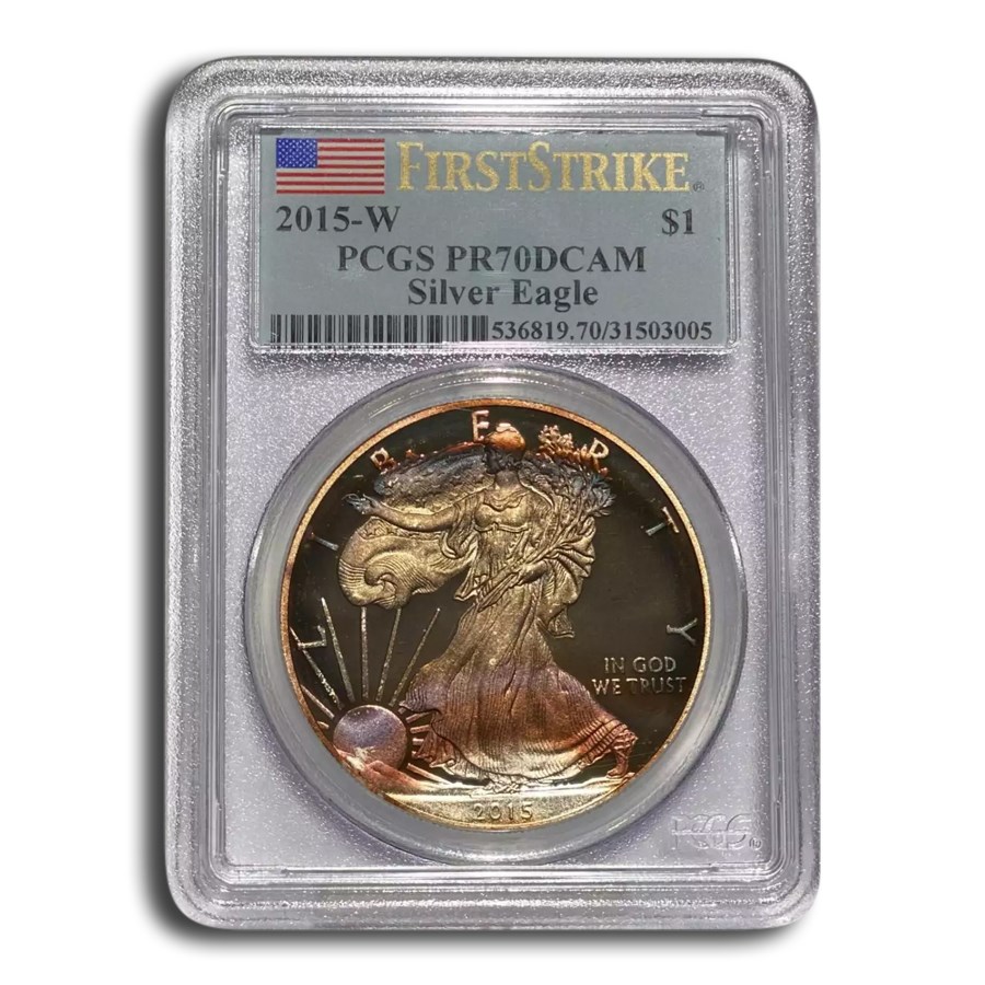 2015-W Pf. American Silver Eagle PR-70 PCGS (FirstStrike®, Toned)