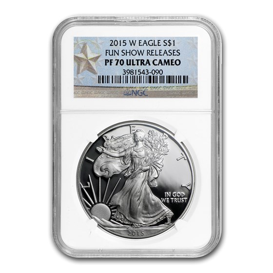 2015-W Proof American Silver Eagle PF-70 NGC (Fun Show Label) 2015-W Proof American Silver Eagle PF-70 NGC (Fun Show Label)