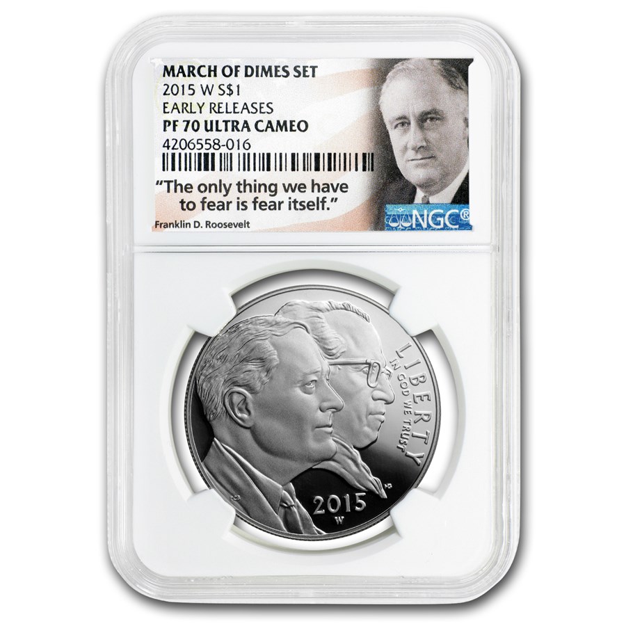 2015-W U.S. March of Dimes $1 Silver Commem PF-70 NGC