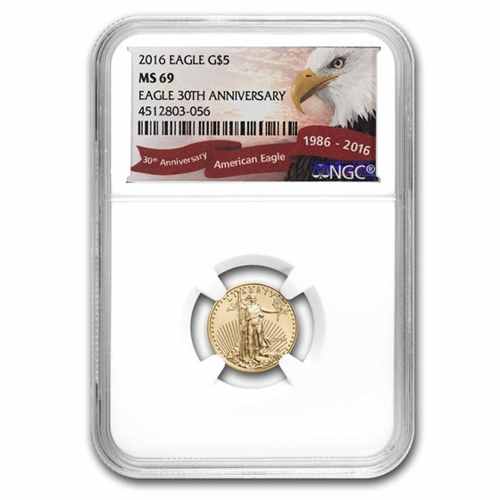 2016 1/10 oz American Gold Eagle MS-69 NGC 2016 1/10 oz American Gold Eagle MS-69 NGC