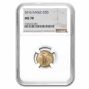 2016 1/10 oz American Gold Eagle MS-70 NGC