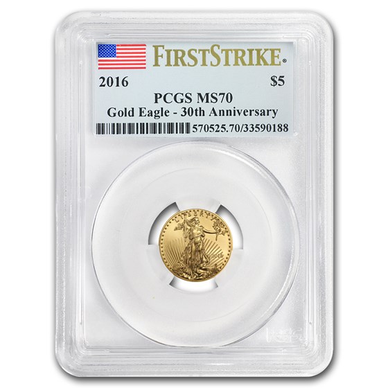 2016 1/10 oz American Gold Eagle MS-70 PCGS (FirstStrike®) 2016 1/10 oz American Gold Eagle MS-70 PCGS (FirstStrike®)