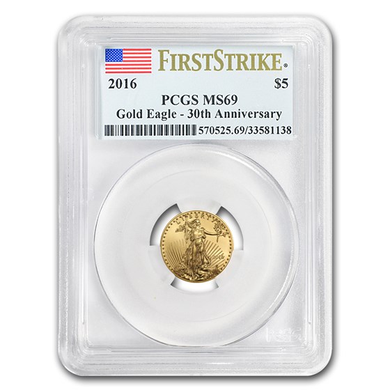2016 1/10 oz Gold American Eagle MS-69 PCGS (FS) 2016 1/10 oz Gold American Eagle MS-69 PCGS (FS)