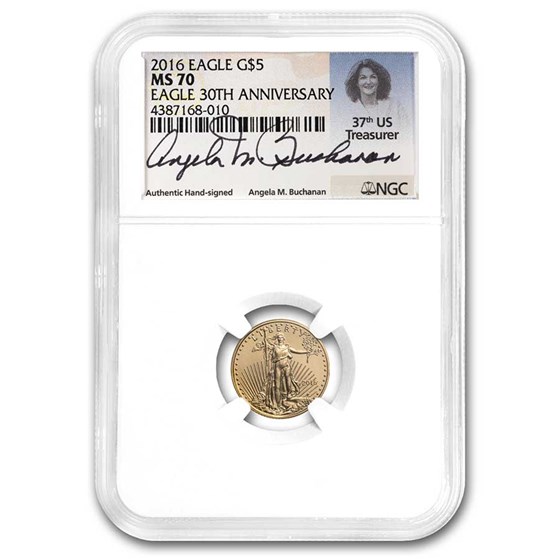 2016 1/10 oz Gold Eagle MS-70 NGC (30th Anniversary - Buchanan) 2016 1/10 oz Gold Eagle MS-70 NGC (30th Anniversary - Buchanan)