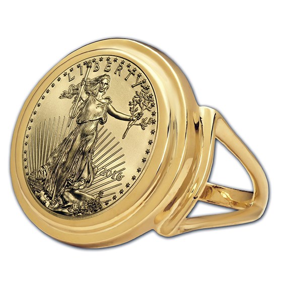 2016 1/10 oz Gold Eagle Ring (Polished-Prong) 2016 1/10 oz Gold Eagle Ring (Polished-Prong)