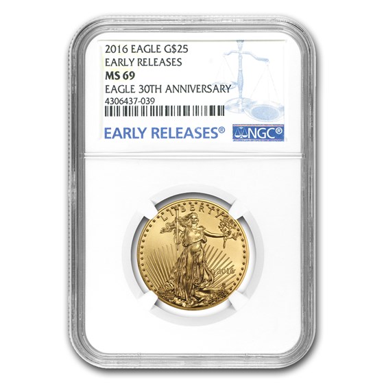 2016 1/2 oz American Gold Eagle MS-69 NGC (Early Releases) 2016 1/2 oz American Gold Eagle MS-69 NGC (Early Releases)