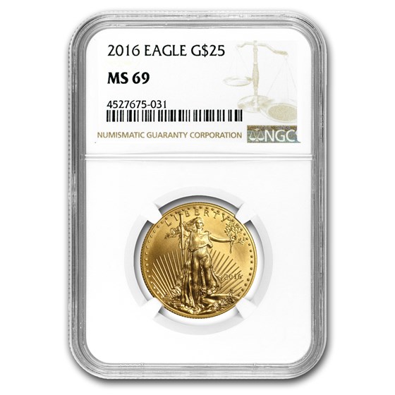 2016 1/2 oz American Gold Eagle MS-69 NGC