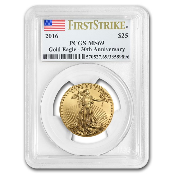 2016 1/2 oz American Gold Eagle MS-69 PCGS (FS)