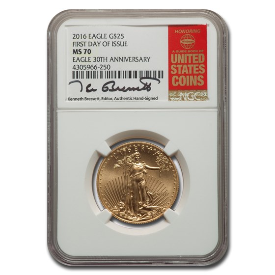 2016 1/2 oz American Gold Eagle MS-70 NGC (FDI, Bressett) 2016 1/2 oz American Gold Eagle MS-70 NGC (FDI, Bressett)