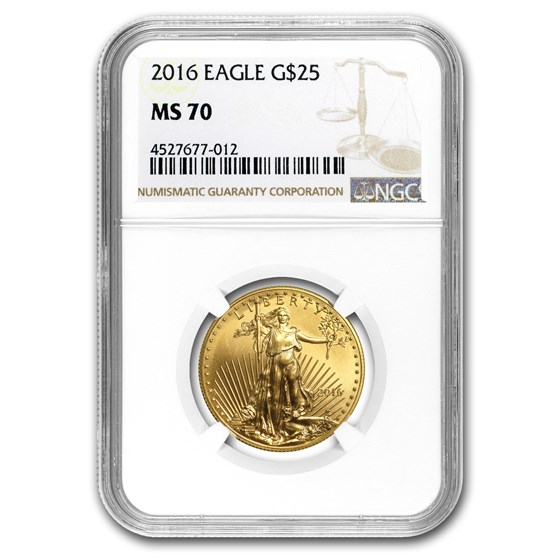 2016 1/2 oz American Gold Eagle MS-70 NGC