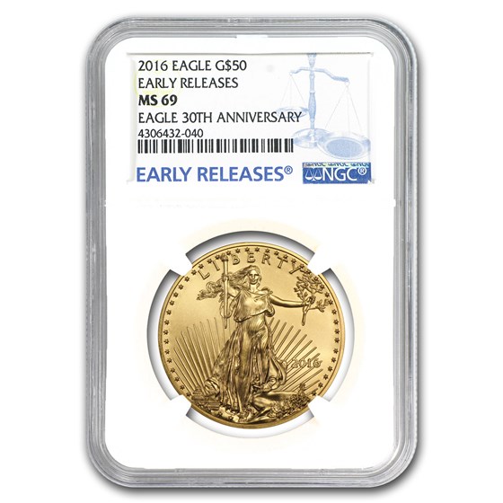 2016 1 oz American Gold Eagle MS-69 NGC (Early Releases)