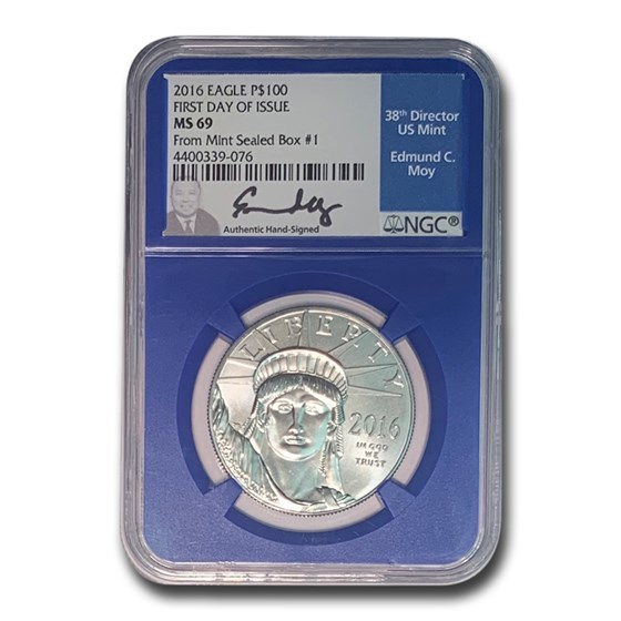 2016 1 oz American Platinum Eagle MS-69 NGC (FDI Box#1 Moy) 2016 1 oz American Platinum Eagle MS-69 NGC (FDI Box#1 Moy)